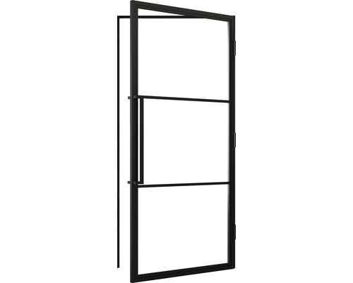 Innentür mit Glaseinsatz und Metallrahmen