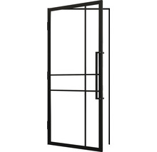 Schwarze Innentür mit Glas und Griff