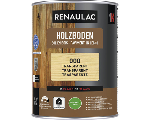 RENAULAC Holz-Bodensiegel seidenmatt transparent 1 l Renaulac Holzbodenlack, transparent, seidenmatt