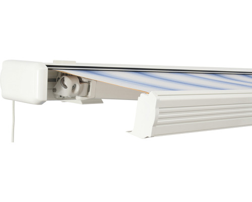 SOLUNA Kassettenmarkise Exquisit 4x2 Stoff Dessin 320234 Gestell RAL 9010 reinweiß Anrtrieb links ink. Motor und Wandschalter SOLUNA Kassettenmarkise Exquisit 4x2 Stoff Dessin 320234 Gestell RAL 9010 reinweiß Anrtrieb links ink. Motor und Wandschalter