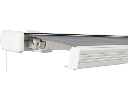 SOLUNA Kassettenmarkise Exquisit 5x3 Stoff Dessin 320925 Gestell RAL 9010 reinweiß Anrtrieb links ink. Motor und Wandschalter SOLUNA Kassettenmarkise Exquisit 5x3 Stoff Dessin 320925 Gestell RAL 9010 reinweiß Anrtrieb links ink. Motor und Wandschalter