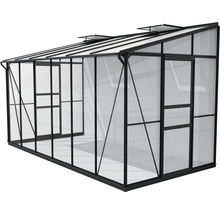 Gewächshaus Vitavia Ida 7800 Einscheibensicherheitsglas/ Hohlkammerplatten 386,5 x 201,4 cm schwarz