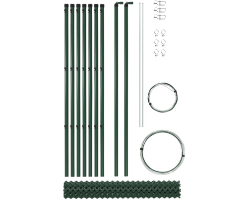 Zaunkomplett-Set Maschenweite 60 mm, 15 x 1,75 m grün