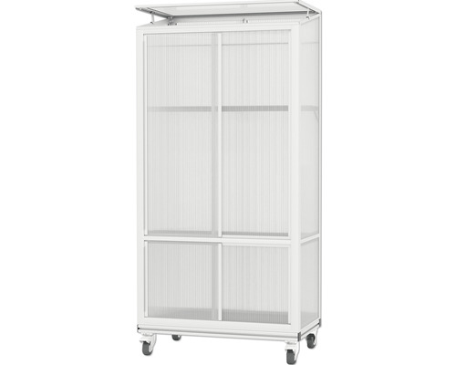 Mobiles Gewächshaus mit Schiebetüren und Dachluke