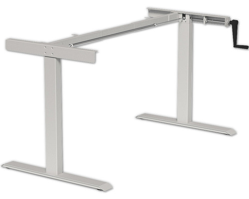 Tischgestell M-MORE Spin pro höhenverstellbar mit Handkurbel 700-1180 mm silber Höhenverstellbares Schreibtischgestell mit Handkurbel