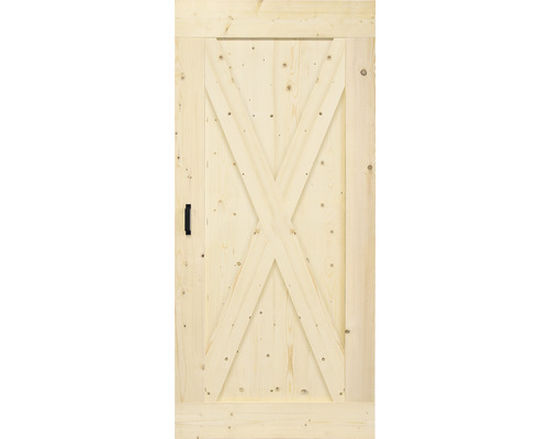 Holztür mit X-förmigem Design und Griff