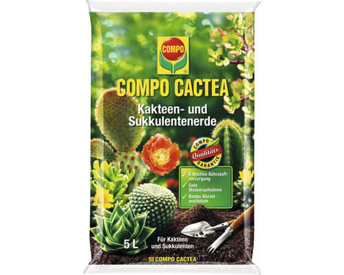 Kakteenerde COMPO CACTEA Sukkulentenerde 5 L COMPO CACTEA Kakteen- und Sukkulentenerde im 5 Liter Sack