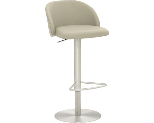 Barstuhl Mayer Sitzmöbel 1216 48 x 49 x 77 cm Stahl chrom matt/taupe 1216_04_30484 Verstellbarer Barhocker mit Fußstütze