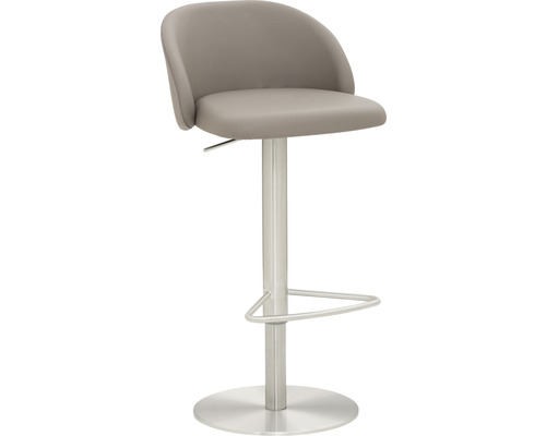 Barstuhl Mayer Sitzmöbel 1216 48 x 49 x 77 cm Stahl chrom matt/taupe 1216_04_81024 Verstellbarer Barhocker mit Rückenlehne und Fußstütze