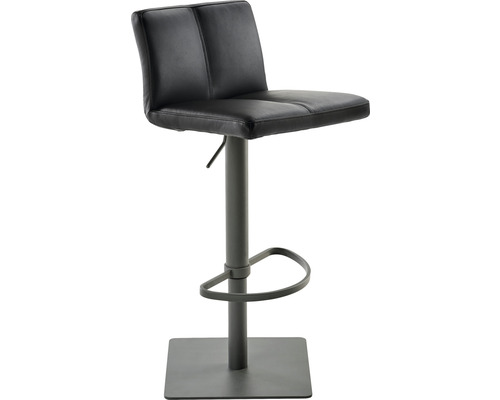 Barstuhl Mayer Sitzmöbel 1285 42 x 46 x 78 cm Stahl schwarz/schwarz 1285_14_81007 Barhocker mit Kunstlederbezug und Fußstütze