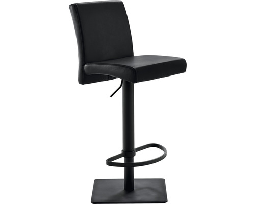 Barstuhl Mayer Sitzmöbel 1286 41 x 49 x 82 cm Stahl schwarz/anthrazit 1286_03_30487 Schwarzer Barhocker mit Rückenlehne, Fußstütze und quadratischem Sockel