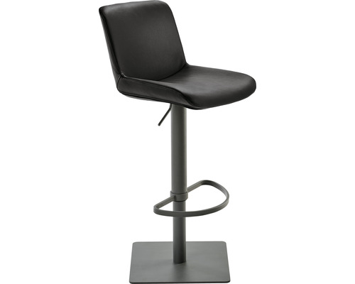 Barstuhl Mayer Sitzmöbel 1287 40 x 49 x 81 cm Stahl schwarz/schwarz 1287_14_26487 Barhocker mit Kunstlederbezug und Fußstütze