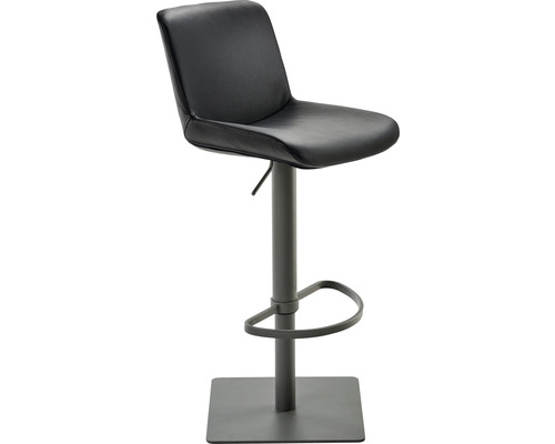 Barstuhl Mayer Sitzmöbel 1287 40 x 49 x 81 cm Stahl schwarz/schwarz 1287_14_81007 Barhocker mit Fußstütze und Kunstlederbezug