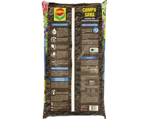 COMPO SANA Balkon- und Kübelpflanzenerde im 50-Liter-Sack