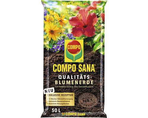 Blumenerde COMPO SANA® Qualitäts-Blumenerde 50 L für alle Zimmer, Balkon- und Gartenpflanzen