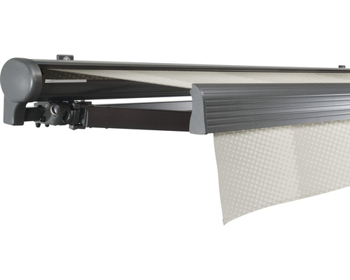 SOLUNA Halbkassettenmarkise Comfort 2,5x2 Dessin J202 Gestell DB703 dunkelgrau Antrieb links inkl.Motor, Sonnen und Windwächter,Wandschalter SOLUNA Halbkassettenmarkise Comfort 2,5x2 Dessin J202 Gestell DB703 dunkelgrau Antrieb links inkl.Motor, Sonnen und Windwächter,Wandschalter