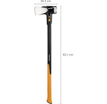Fiskars Spalthammer mit einer Länge von 92,1 cm und einer Kopfbreite von 20,3 cm.