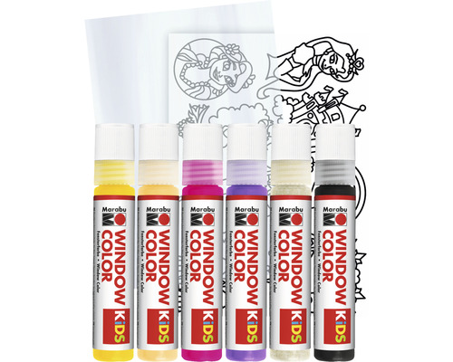 Fensterfarben Set mit Malvorlagen