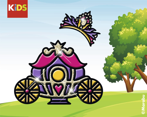 Illustration einer Kutsche und einer Krone im Marabu Kids Design