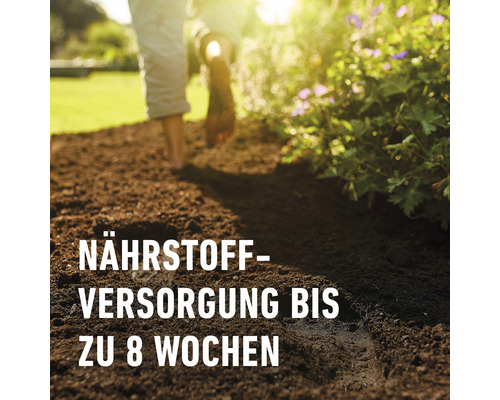 Nährstoffversorgung bis zu acht Wochen im Gartenboden.