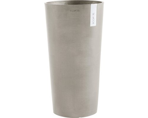 Pflanzvase Ecopots Amsterdam Kunststoff Ø 34 cm H 66 cm braungrau Hoher, runder Pflanztopf aus Kunststoff