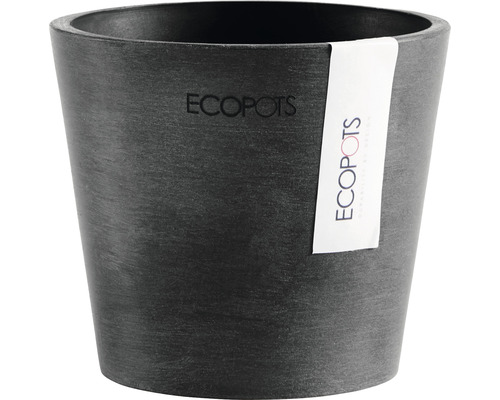 Pflanztopf Ecopots Amsterdam Mini Kunststoff Ø 10,5 cm H 9,2 cm dunkelgrau Ecopots Pflanzgefäß
