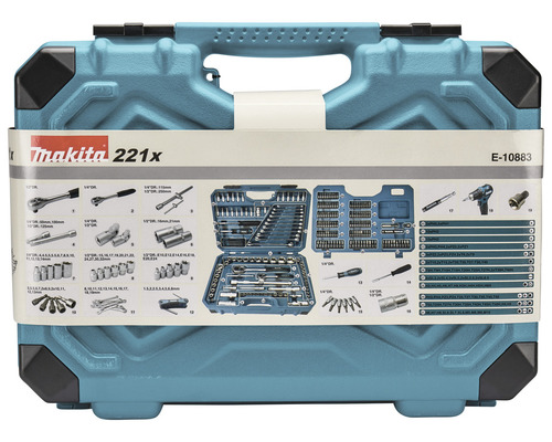 Makita Werkzeugkoffer mit 221 Teilen