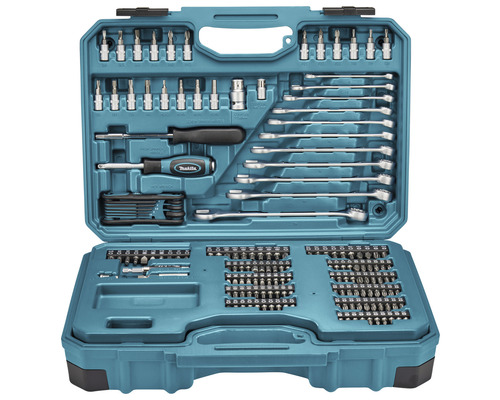 Makita Werkzeugkoffer mit Schraubenschlüsseln, Schraubendrehern und Bits