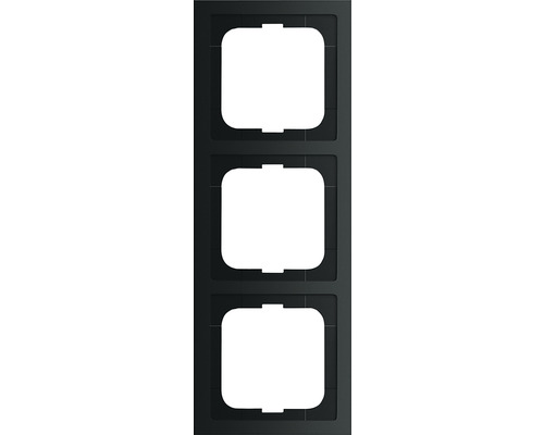 Busch-Jaeger 1723-885K Abdeckrahmen 3-fach Future Linear schwarz/matt Schwarzes Steckdosenelement mit drei Aussparungen