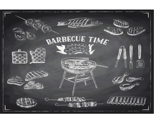 BBQ Bodenschutzmatte BBQ Time Kreide 75x120 cm