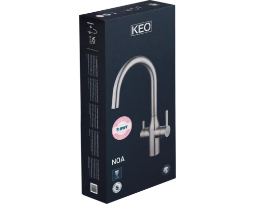 Verpackung einer Keo Küchenarmatur Noa