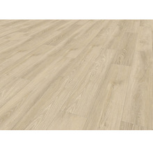 Nahaufnahme von hellem Laminatboden mit Holzmaserung