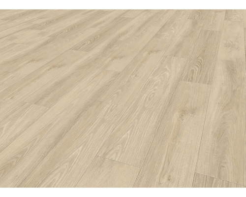 Nahaufnahme von hellem Laminatboden mit Holzmaserung