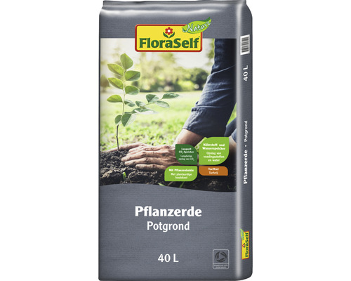 Pflanzerde mit Pflanzenkohle FloraSelf Nature 40 L