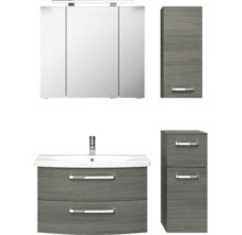 Badezimmermöbelset mit Waschtisch, Spiegelschrank und Hochschrank