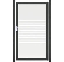 Einzeltor GroJa Belfort links ohne Pfosten Rahmen anthrazit 100 x 180 cm Streifen
