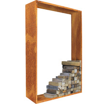 Dekorative Stele mit Holz und Steinelementen