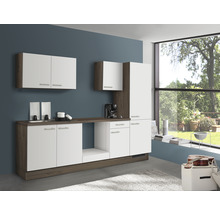PICCANTE Küchenzeile PESCE 270 cm Frontfarbe weiß matt Korpusfarbe oregon-eiche montiert Variante rechts-thumb-0