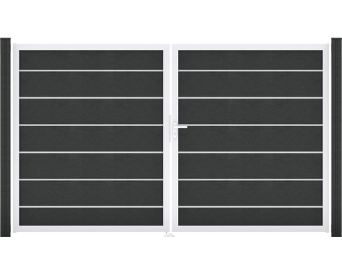 Doppeltor GroJa Flex Grande Premium inkl. Zierleisten rechts vormontiert ohne Pfosten Rahmen Aluminium 300 x 180 cm anthrazit