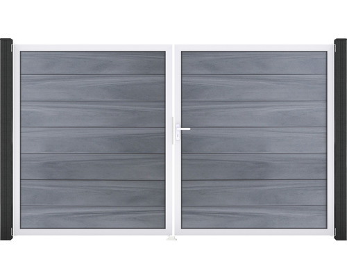 Doppeltor GroJa Flex Grande rechts Rahmen Aluminium 300 x 180 cm steingrau