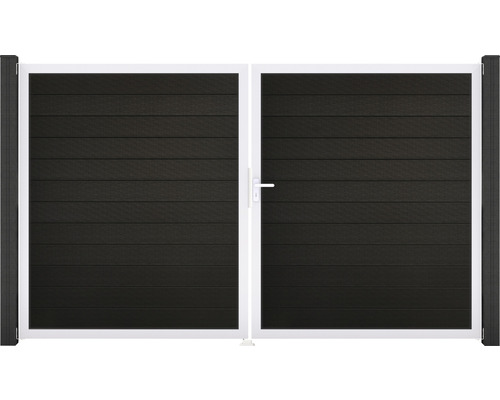 Doppeltor GroJa Flex rechts vormontiert ohne Pfosten Rahmen Aluminium 300 x 180 cm schwarz