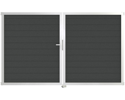 Doppeltor GroJa Lumino links Rahmen Aluminium 300 x 180 cm anthrazit