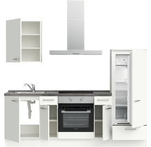 nobilia elements Küchenzeile mit Geräten Urban 240 cm alpinweiss matt vormontiert Variante rechts 4004539037038