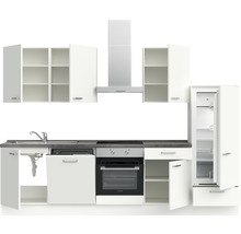 nobilia elements Küchenzeile mit Geräten Urban 300 cm alpinweiss matt vormontiert Variante rechts 4004539037434