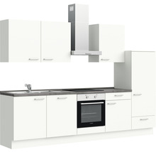 nobilia elements Küchenzeile mit Geräten Urban 300 cm alpinweiss matt vormontiert Variante rechts 4004539037434