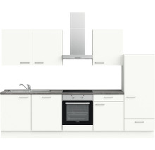 nobilia elements Küchenzeile mit Geräten Urban 300 cm alpinweiss matt vormontiert Variante rechts 4004539037434