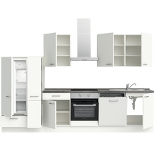 nobilia elements Küchenzeile mit Geräten Urban 330 cm alpinweiss matt vormontiert Variante links 4004539037632