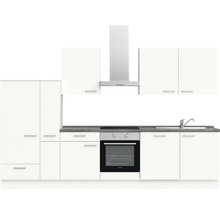 nobilia elements Küchenzeile mit Geräten Urban 330 cm alpinweiss matt vormontiert Variante links 4004539037632