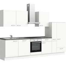 nobilia elements Küchenzeile mit Geräten Urban 330 cm alpinweiss matt vormontiert Variante rechts 4004539037595