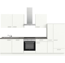 nobilia elements Küchenzeile mit Geräten Urban 330 cm alpinweiss matt vormontiert Variante rechts 4004539037595